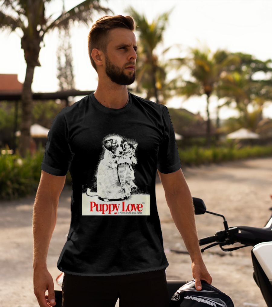 Puppy Love Naive Romance In Print T-Shirt