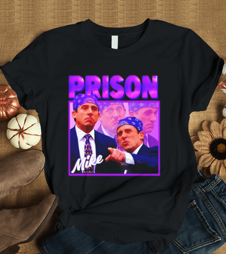 Prison Mike The Office Steve Carell Michael Scott Bandana Suit T-Shirt