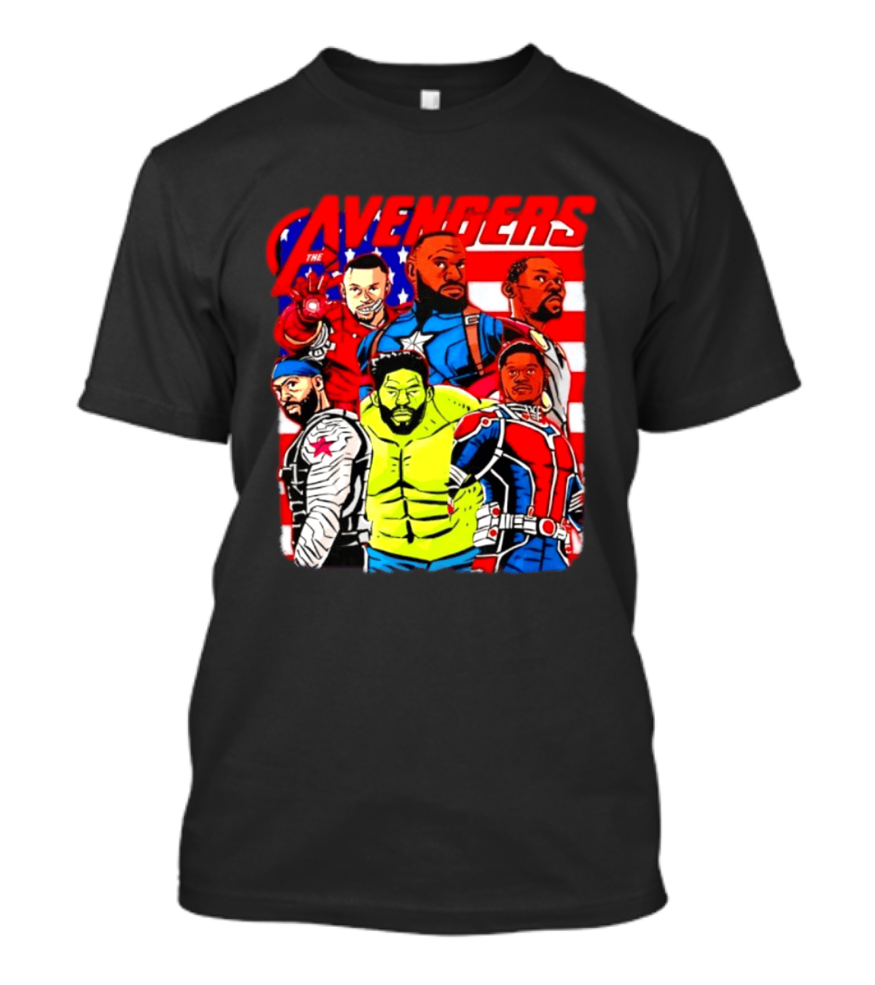 Avengers Basketball Superstars LeBron James Stephen Curry Kevin Durant Anthony Davis Hulk Ant Man T-Shirt