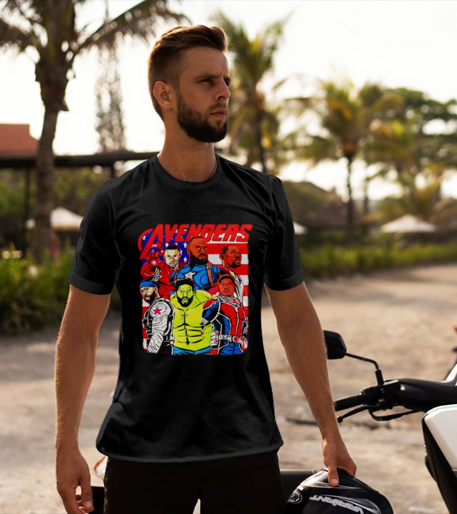 Avengers Basketball Superstars LeBron James Stephen Curry Kevin Durant Anthony Davis Hulk Ant Man T-Shirt