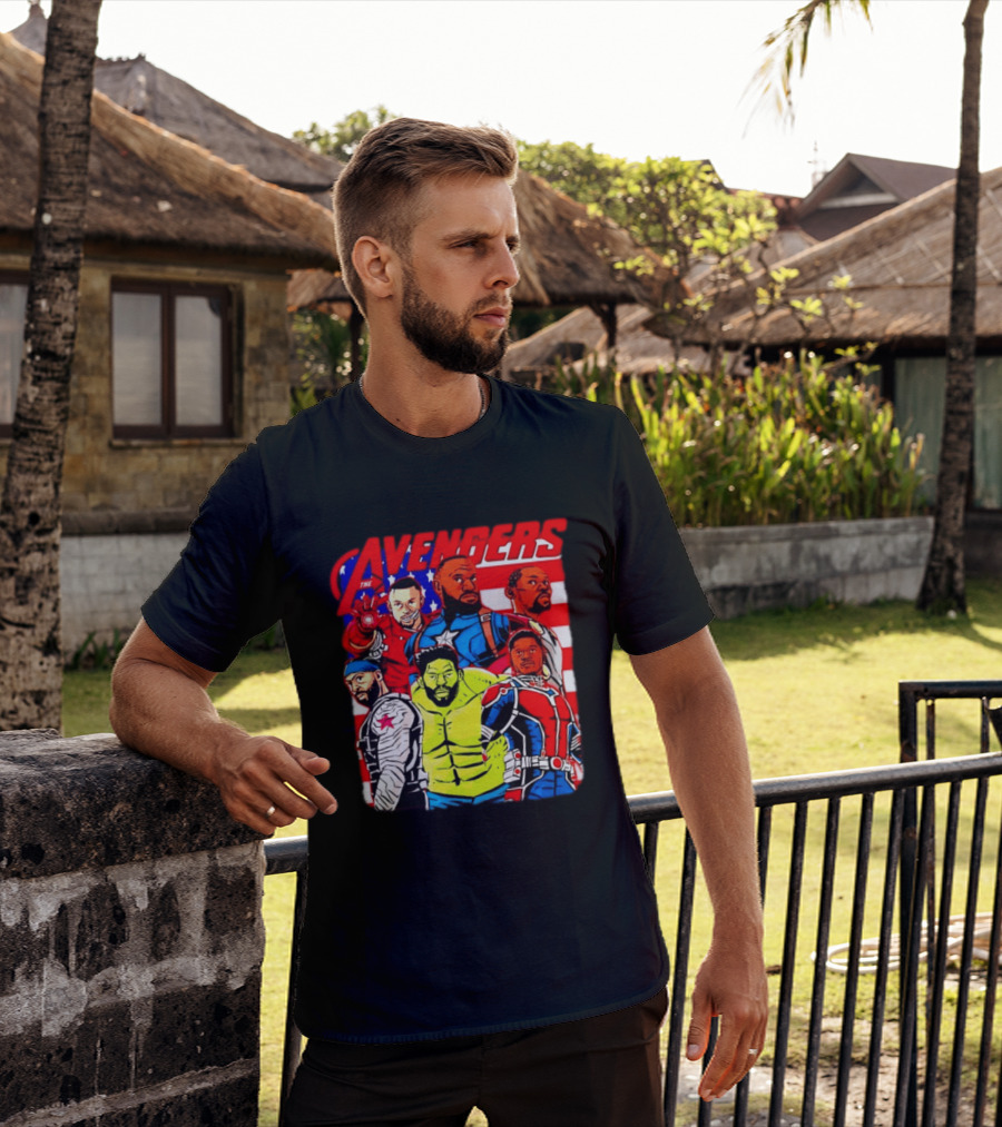 Avengers Basketball Superstars LeBron James Stephen Curry Kevin Durant Anthony Davis Hulk Ant Man T-Shirt