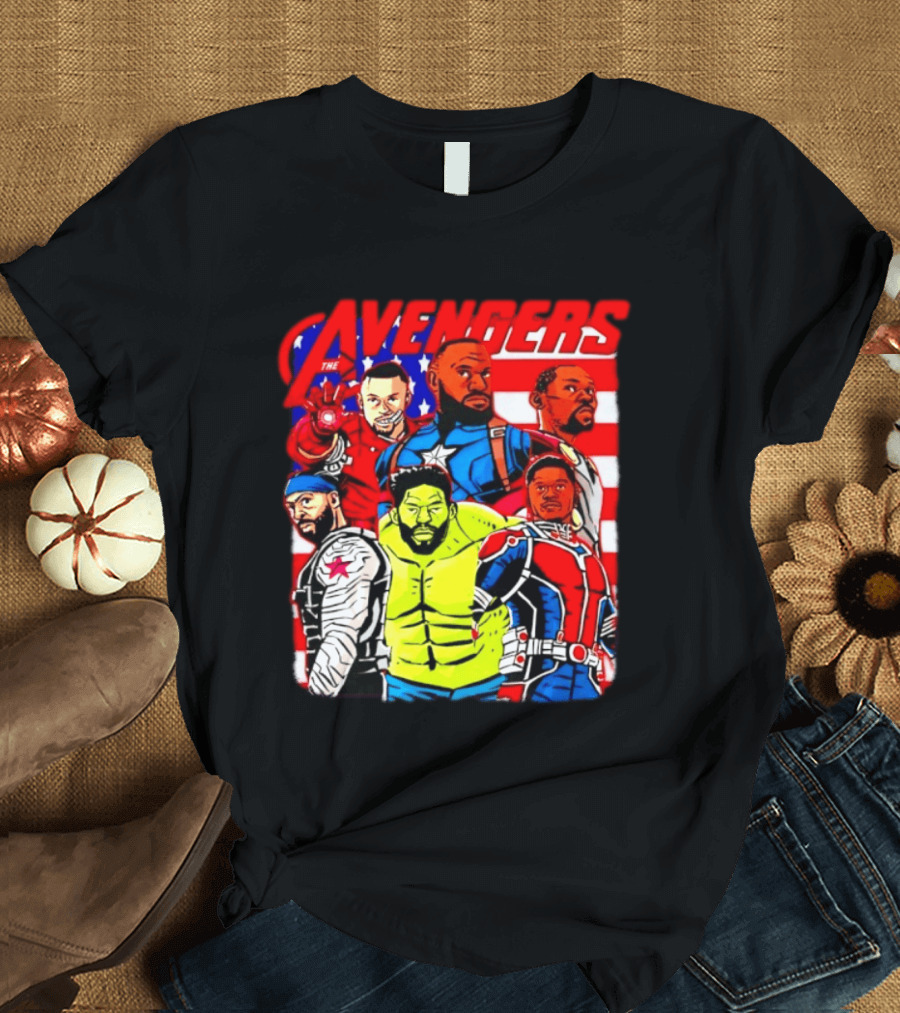 Avengers Basketball Superstars LeBron James Stephen Curry Kevin Durant Anthony Davis Hulk Ant Man T-Shirt