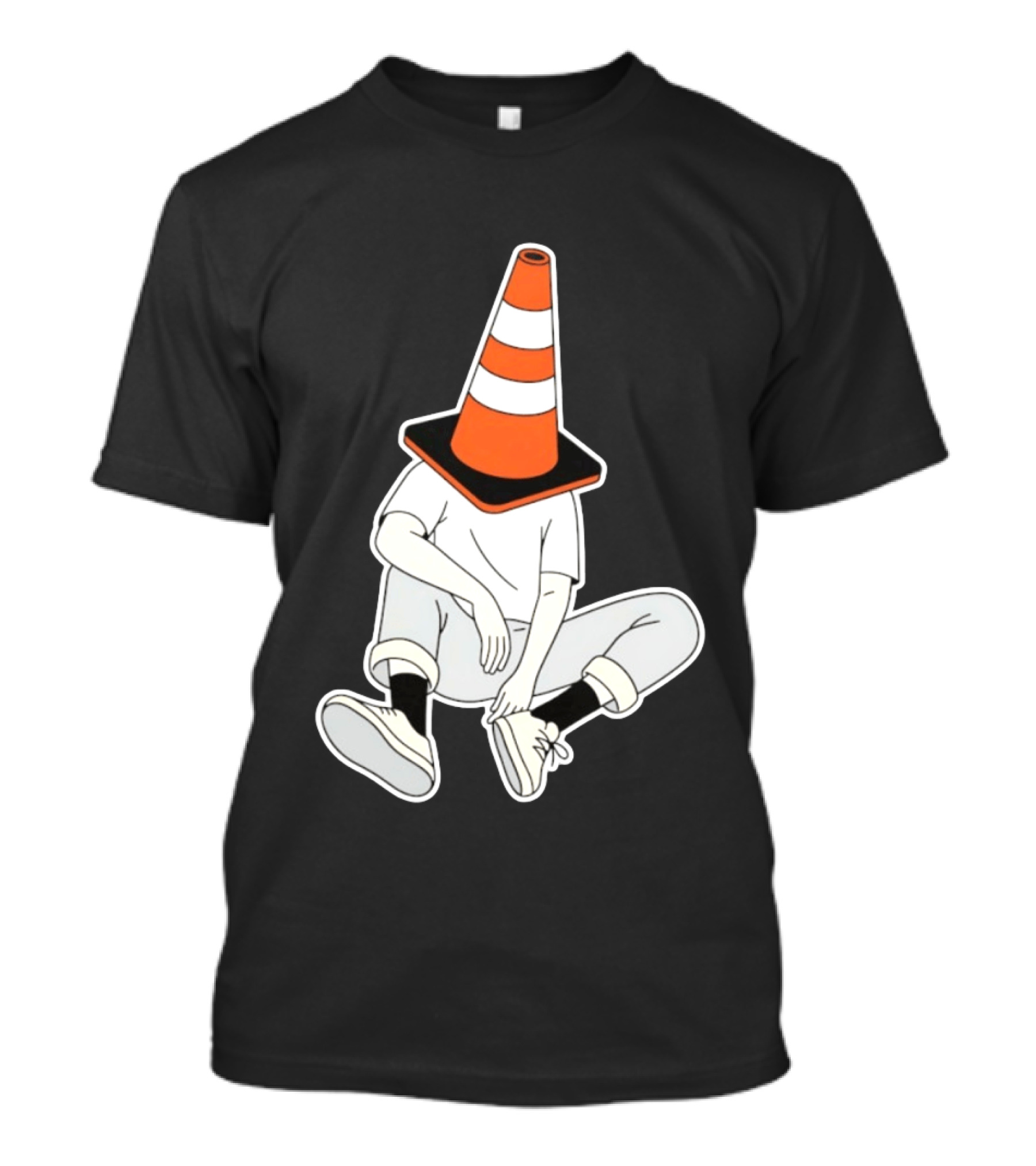 Under Construction Introvert Mode Traffic Cone Head Silent Reflection T-Shirt