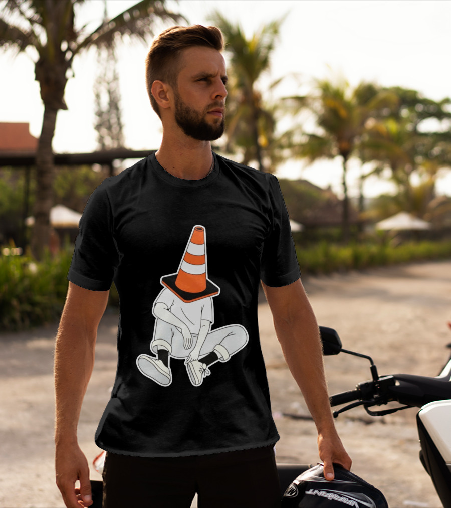 Under Construction Introvert Mode Traffic Cone Head Silent Reflection T-Shirt
