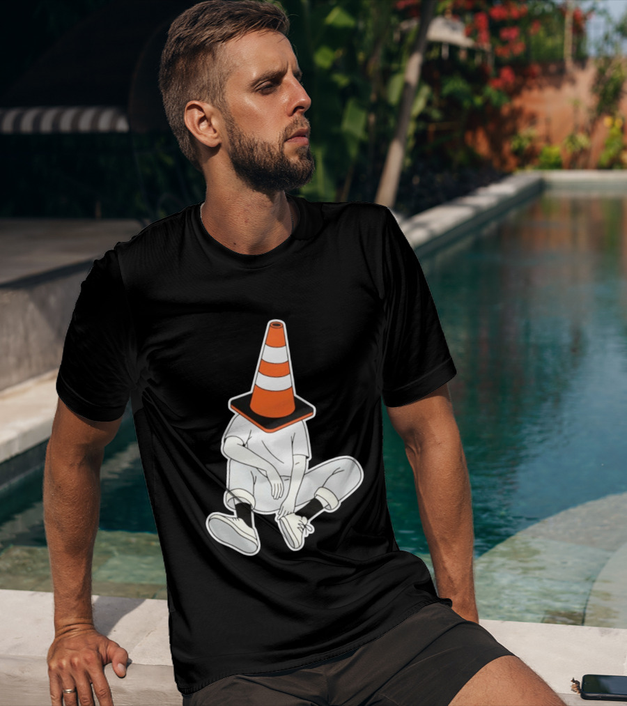 Under Construction Introvert Mode Traffic Cone Head Silent Reflection T-Shirt