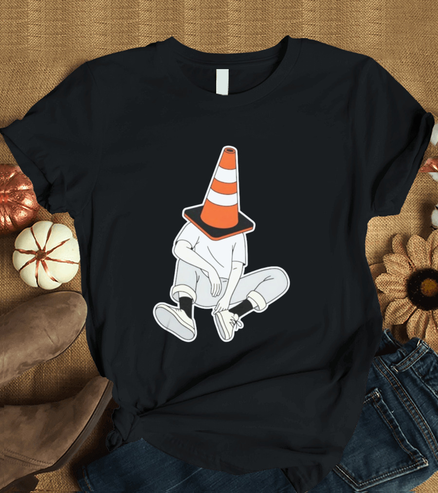 Under Construction Introvert Mode Traffic Cone Head Silent Reflection T-Shirt