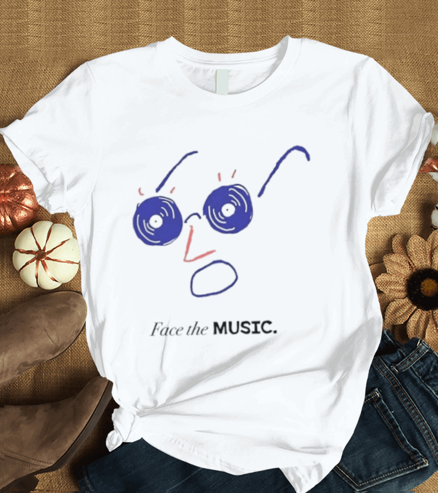 Face The Music Vinyl Record Audiophile Minimalist T-Shirt