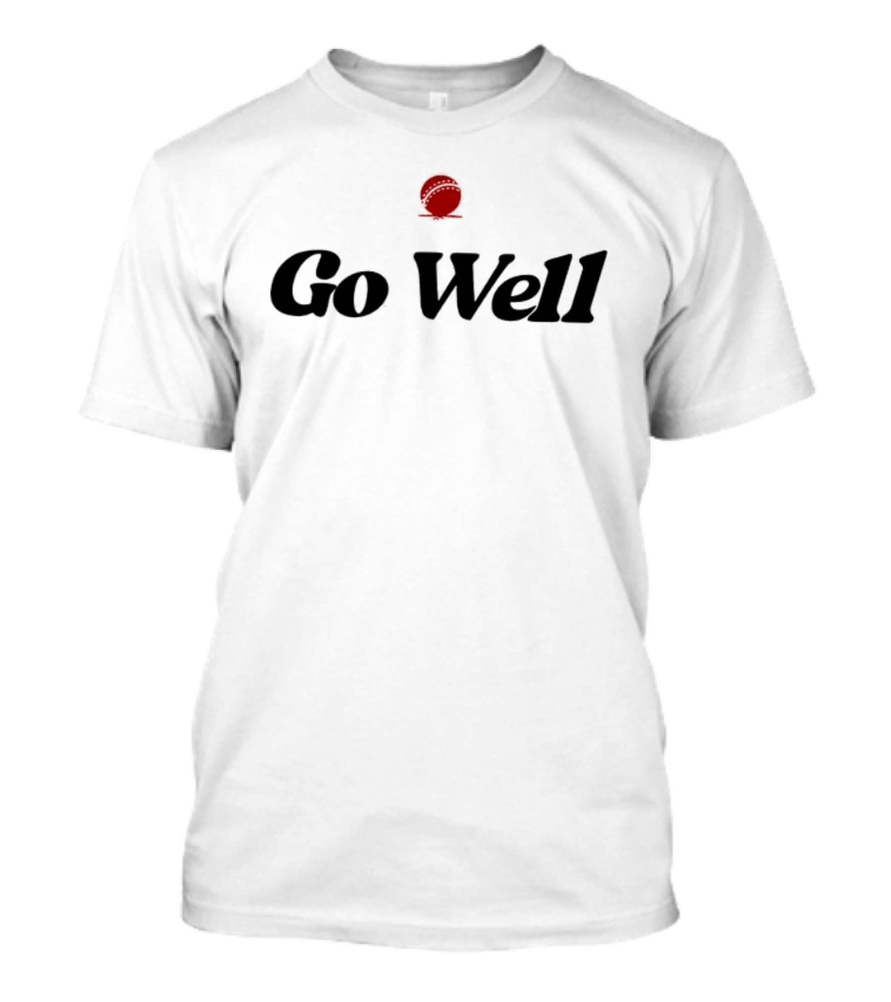 Go Well Cheers Cricket Red Ball Icon 2 Sided T-Shirt