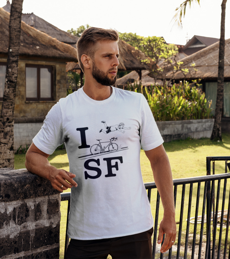 I Love SF Cycling Accident Bike Humor T-Shirt