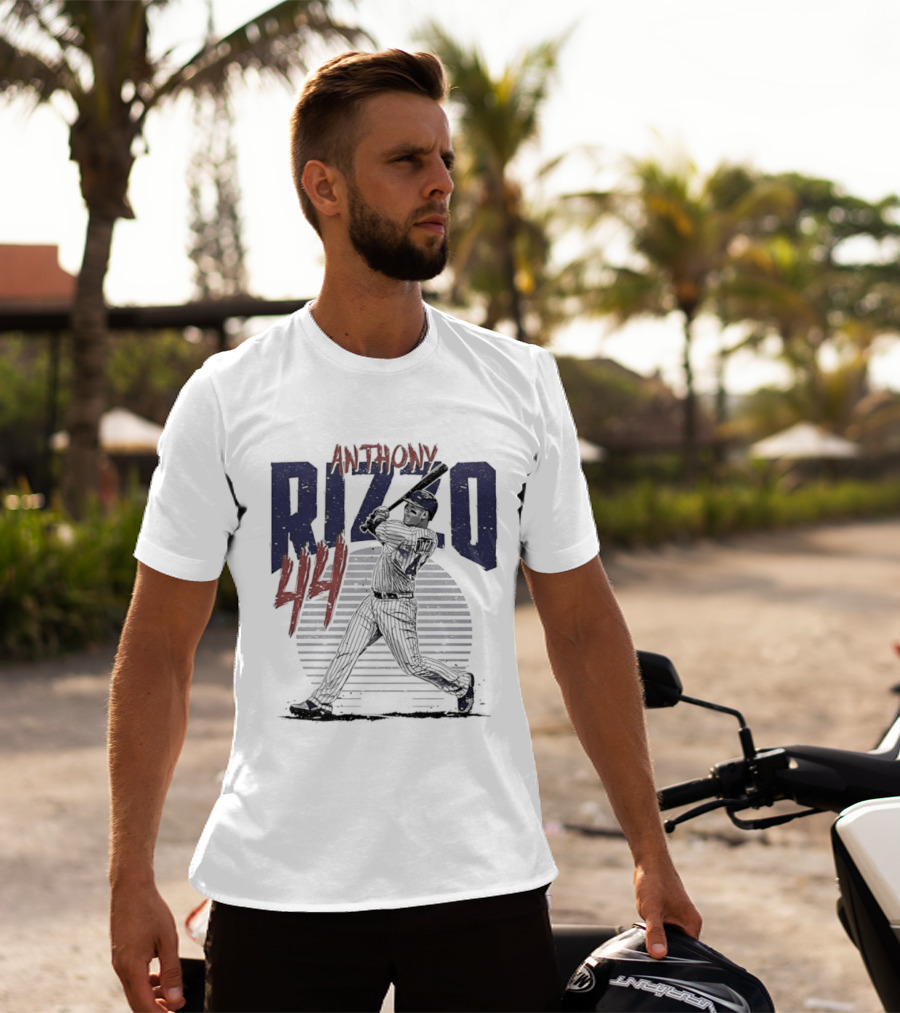 Anthony Rizzo 44 Chicago Cubs Slugger Baseball Swing T-Shirt