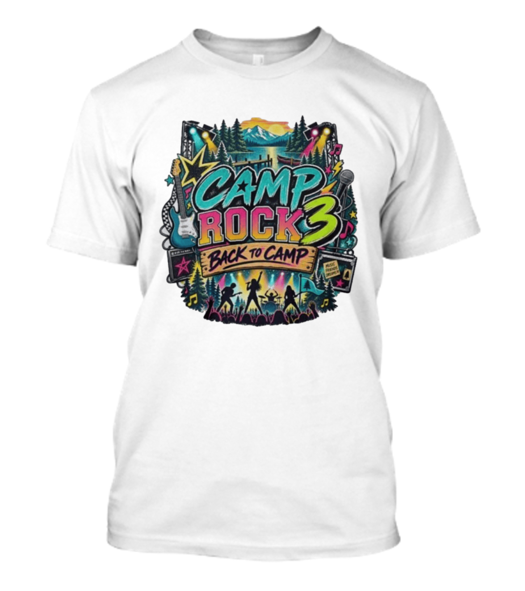 Camp Rock 3 Back To Camp Music Stage Adventure With Guitars And Stars T-Shirt