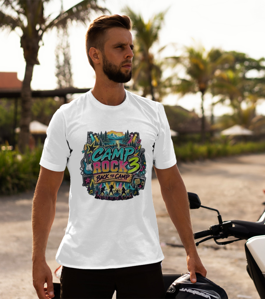 Camp Rock 3 Back To Camp Music Stage Adventure With Guitars And Stars T-Shirt