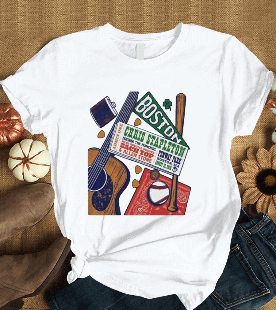 Chris Stapleton Live At Fenway Park Boston August 15 2026 Featuring The Honchos Zach Top Allen Stone T-Shirt