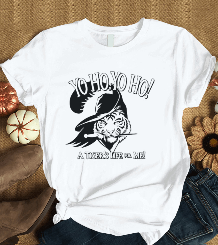 Yo Ho Yo Ho A Tiger's Life For Me Cincinnati Bengals Tiger Pirate T-Shirt