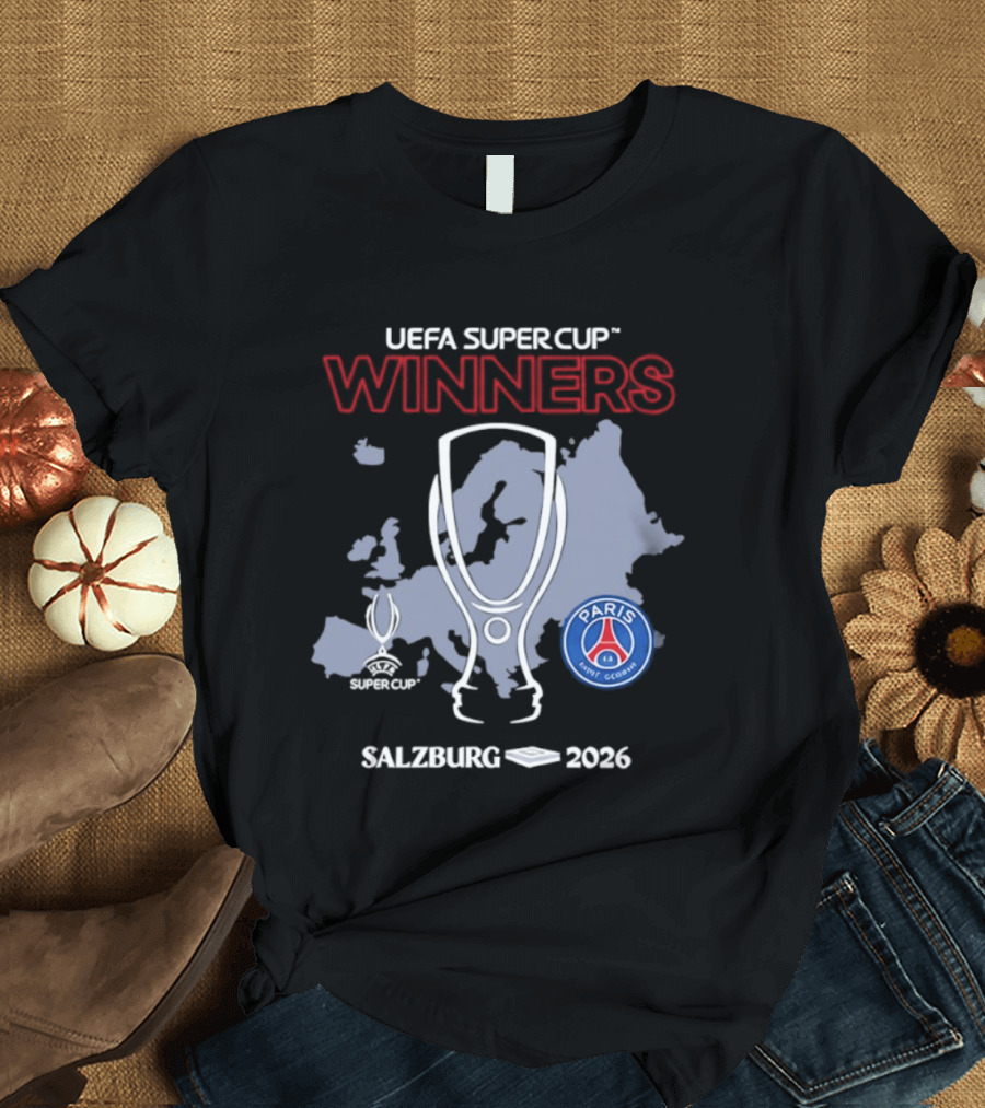 UEFA Super Cup Winners Paris Saint Germain Salzburg 2026 T-Shirt
