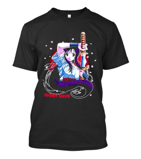 Shiny Days Anime Girl Katana Samurai T-Shirt