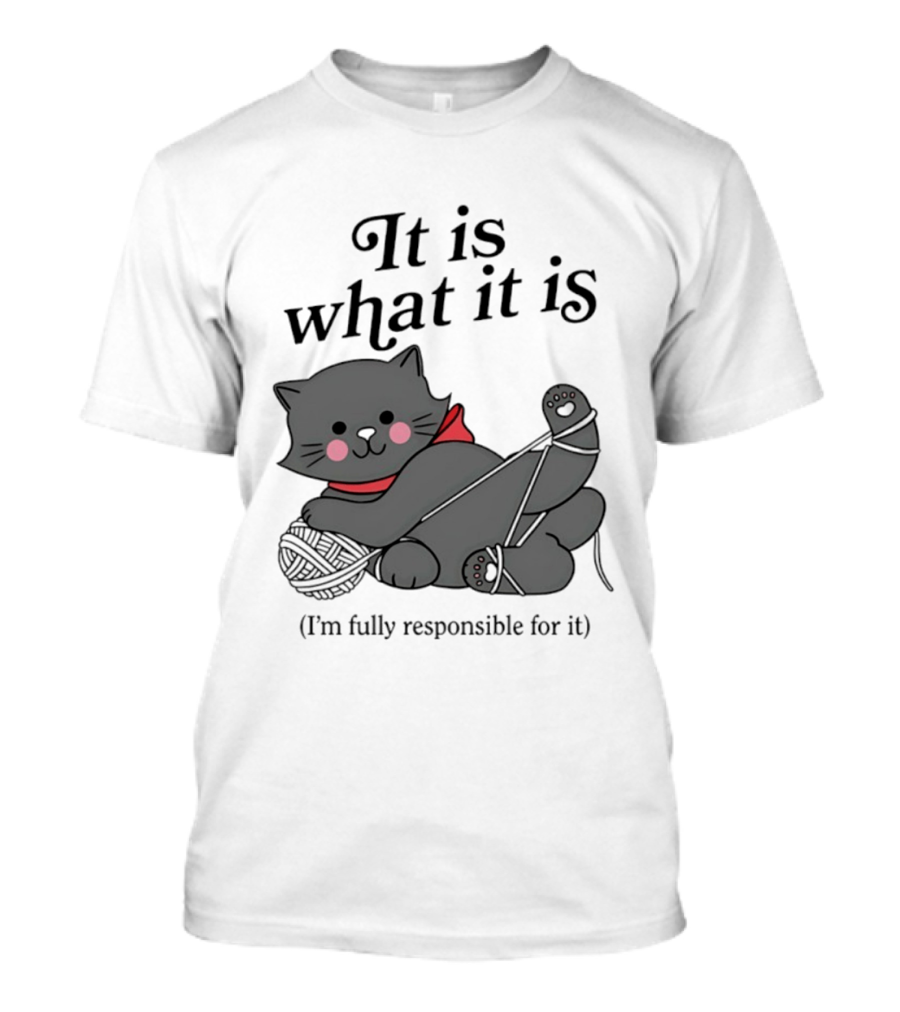 It Is What It Is Playful Cat With Yarn I'm Fully Responsible For It T-Shirt