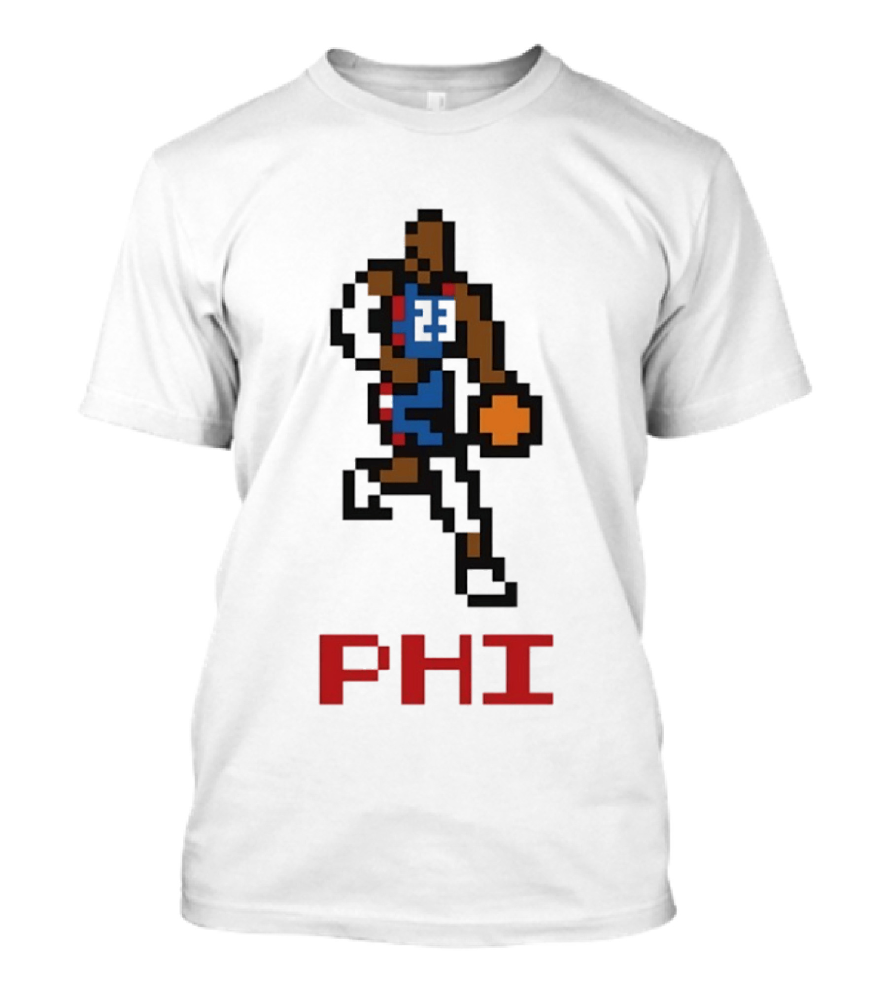 Le 8 Bit Baller PHI Basketball 23 T-Shirt
