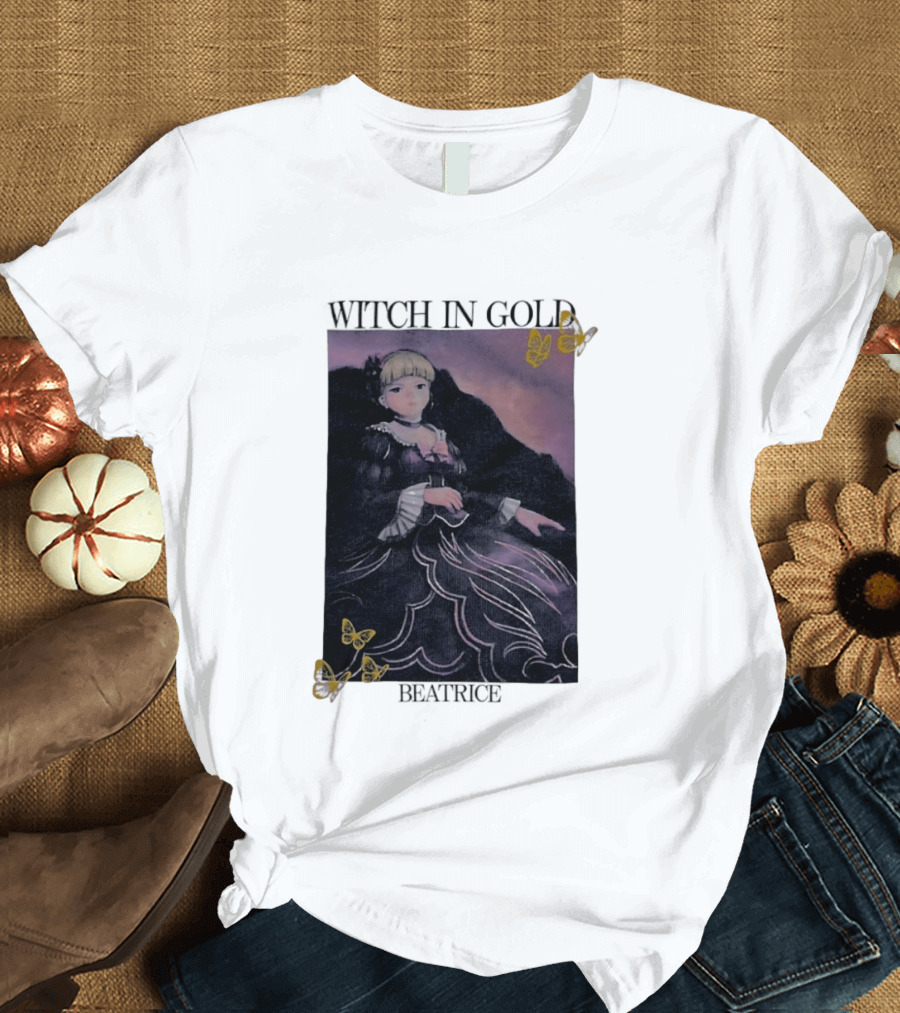 Witch In Gold Beatrice Butterflies Umineko When They Cry T-Shirt