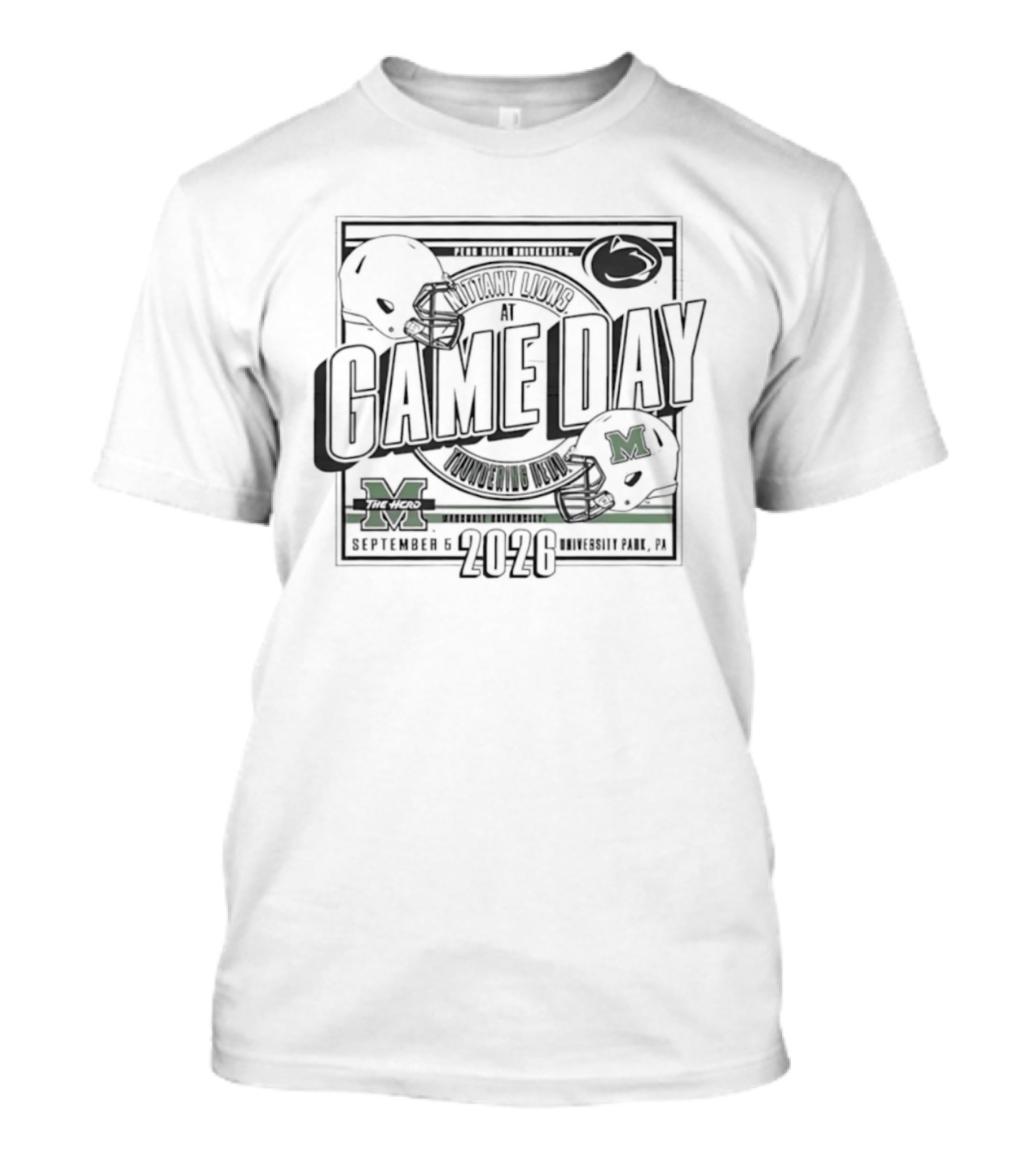 Penn State Nittany Lions Vs Marshall Thundering Herd Gameday November 14 2026 T-Shirt