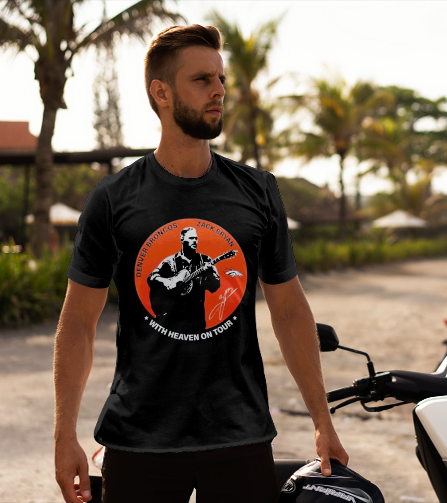Denver Broncos 2026 Zach Bryan With Heaven On Tour Football Collaboration T-Shirt