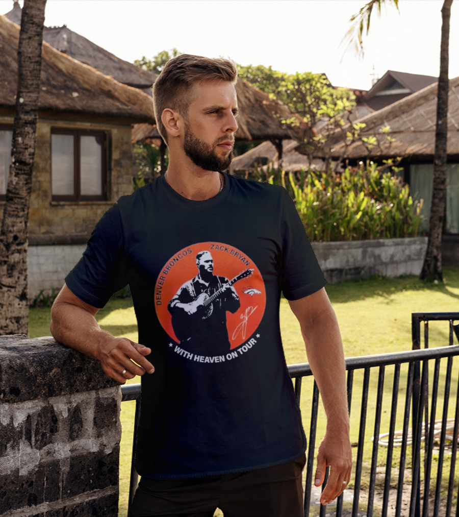 Denver Broncos 2026 Zach Bryan With Heaven On Tour Football Collaboration T-Shirt