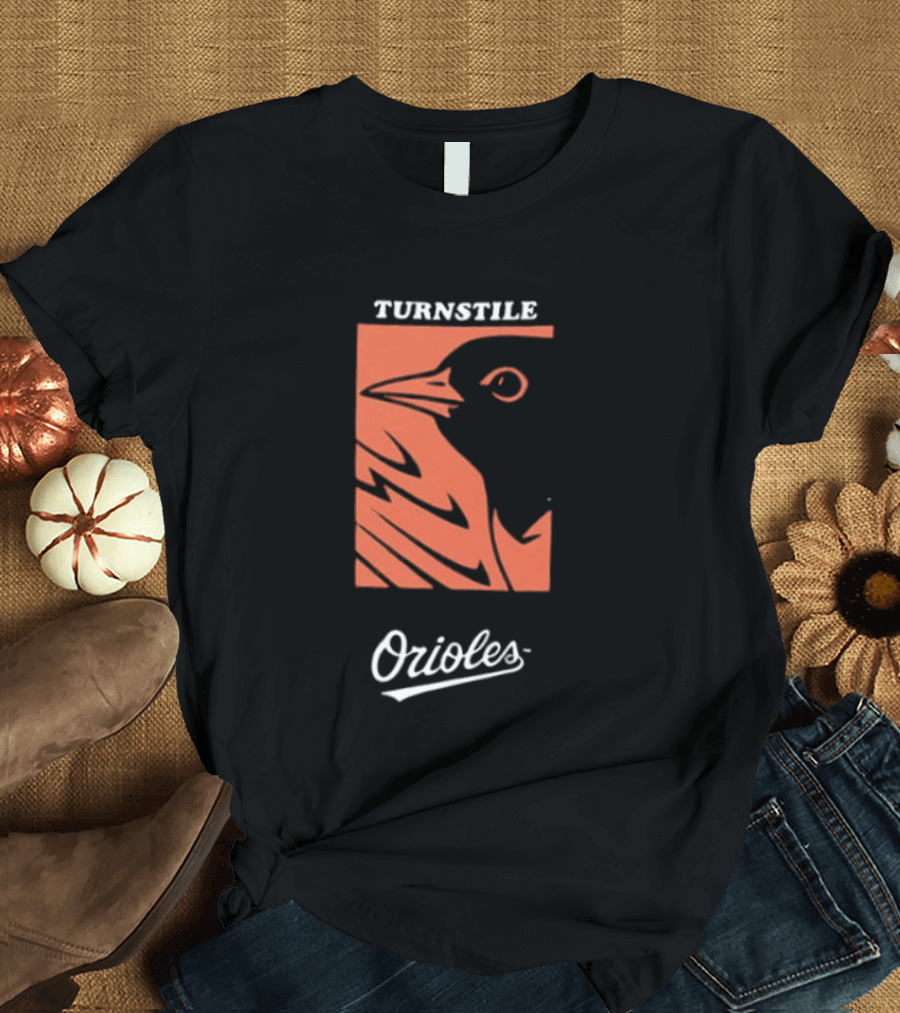 Baltimore Orioles Turnstile 2026 These Birds Not Meant To Fly Alone Two Sided T-Shirt