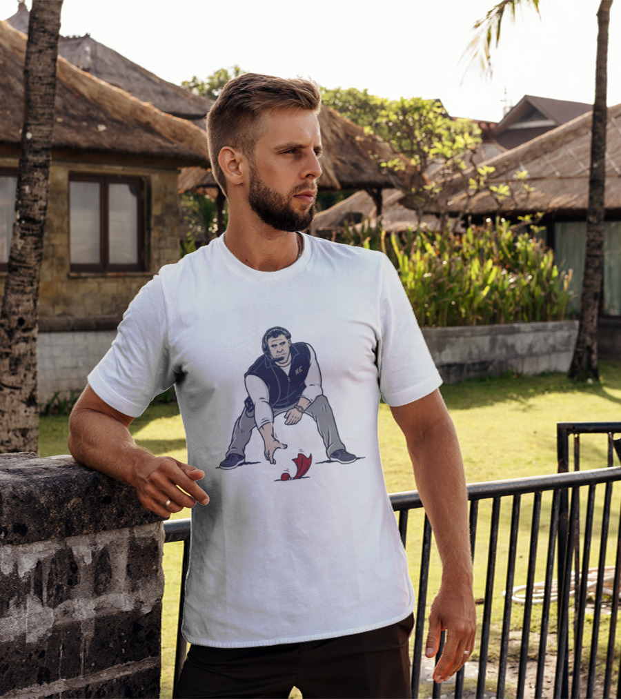 Mike Vrabel NE Three Point Stance Coach T-Shirt