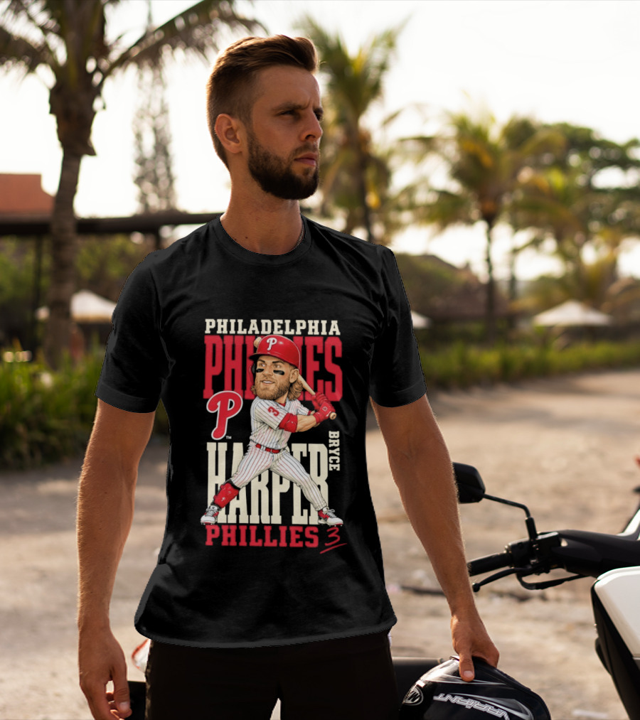 Philadelphia Phillies Bryce Harper 3 Caricature 2026 MLB Season T-Shirt