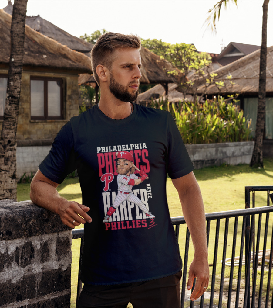 Philadelphia Phillies Bryce Harper 3 Caricature 2026 MLB Season T-Shirt