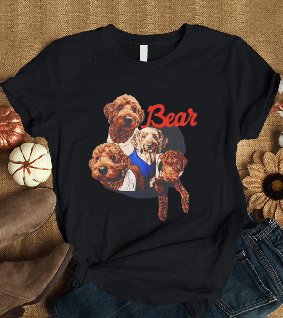 Chicago Bears Goldendoodle Four Dogs Bear T-Shirt
