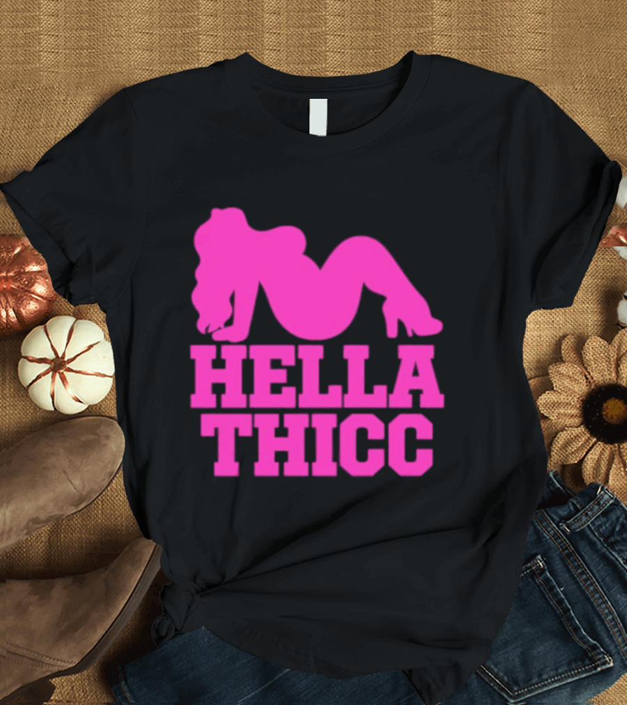 Hella Thicc Curvy Body Positive Pink T-Shirt