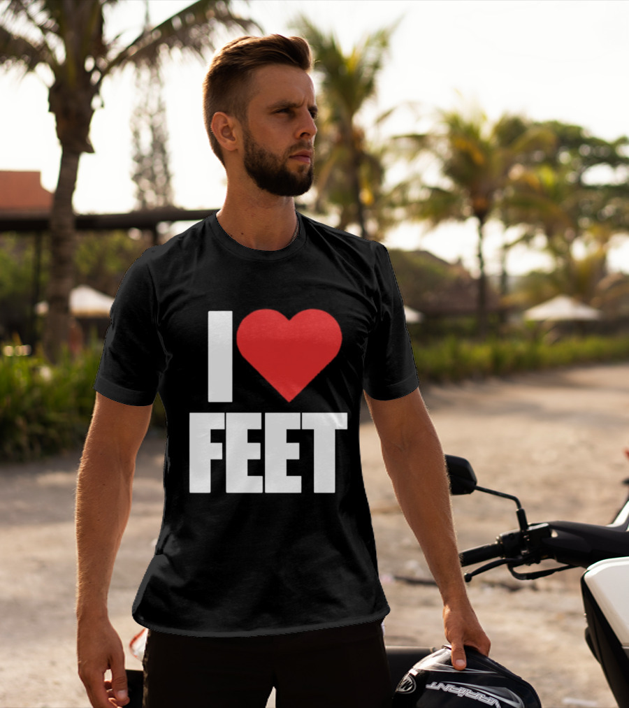 I Heart Feet Bold Red Heart Fun T-Shirt