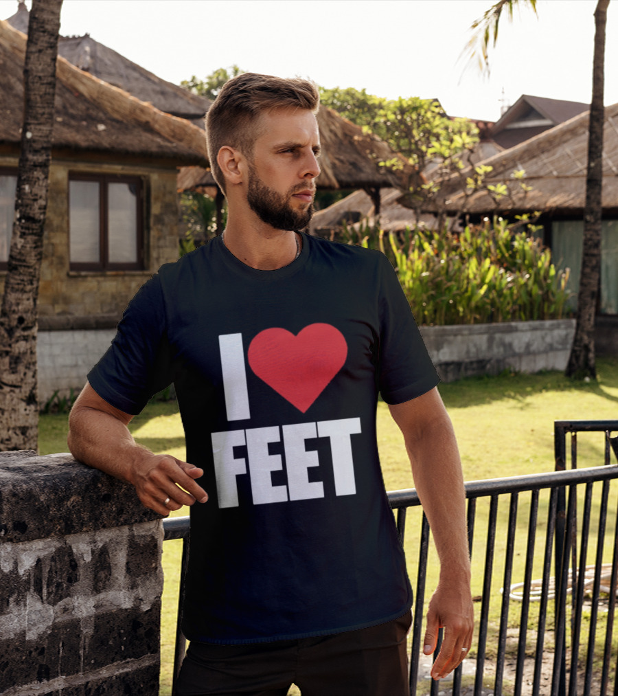 I Heart Feet Bold Red Heart Fun T-Shirt