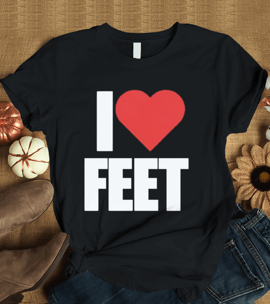 I Heart Feet Bold Red Heart Fun T-Shirt