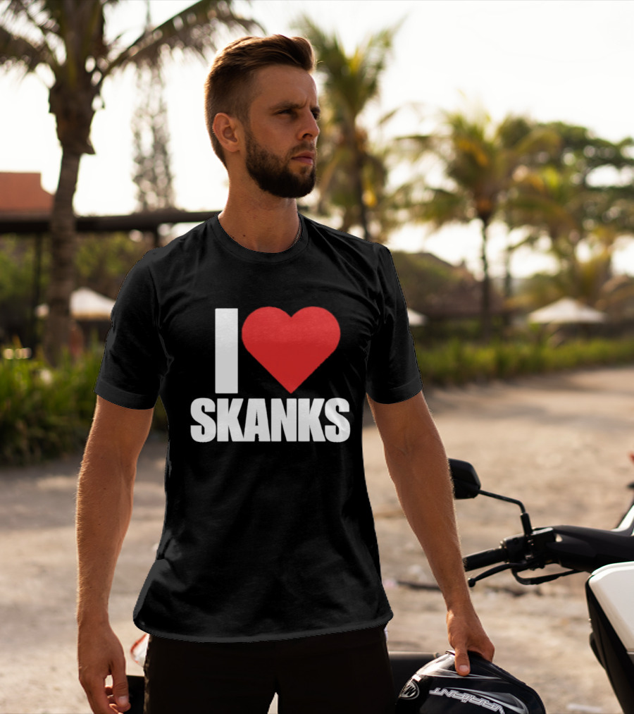 I Heart Skanks Red Love Symbol Humor T-Shirt