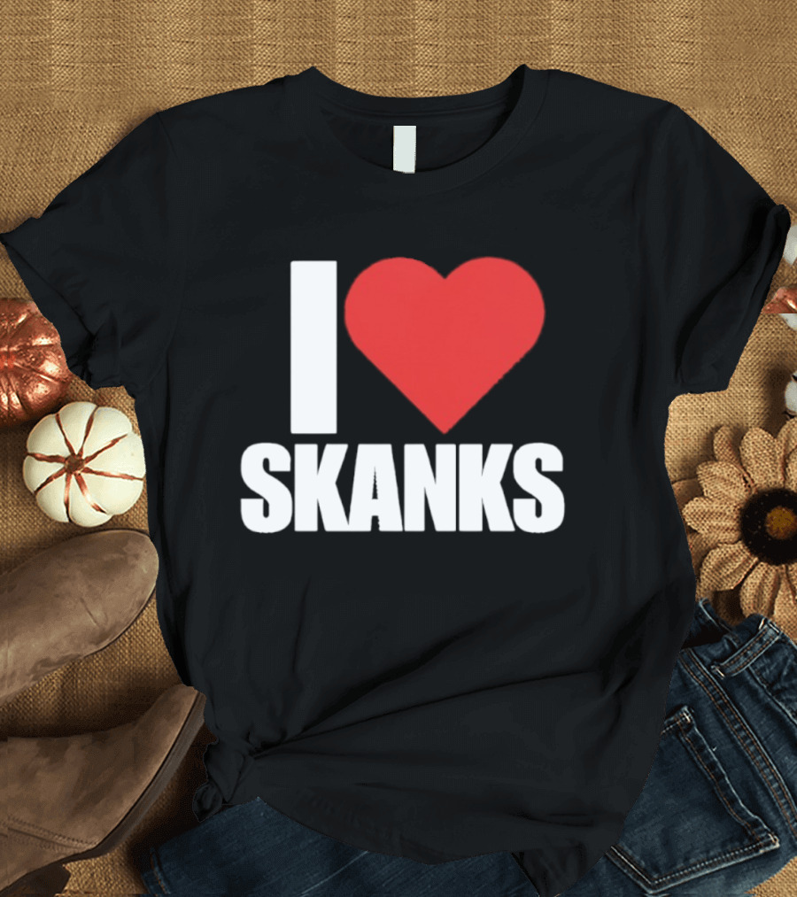 I Heart Skanks Red Love Symbol Humor T-Shirt