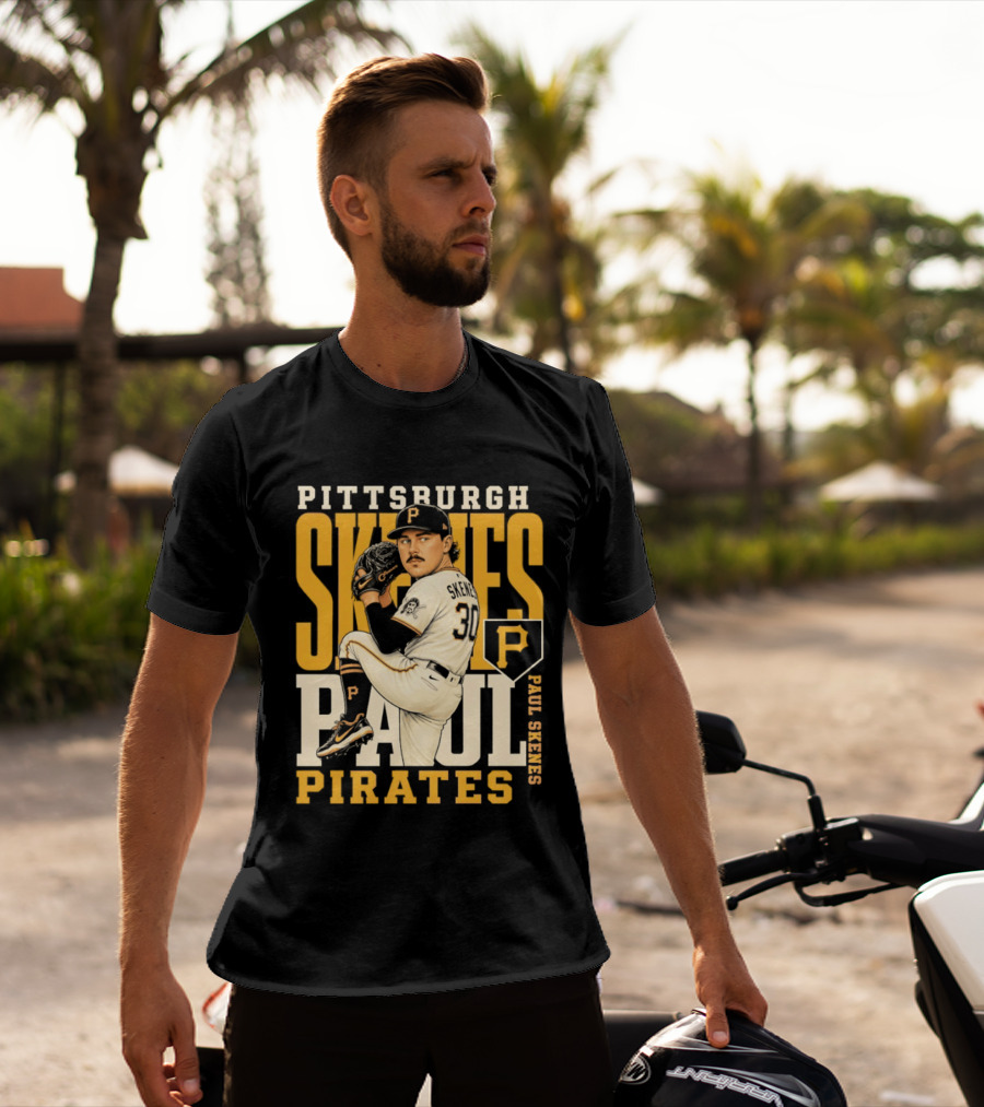 Pittsburgh Pirates Paul Skenes 34 Baseball Player Caricature 2026 Season T-Shirt