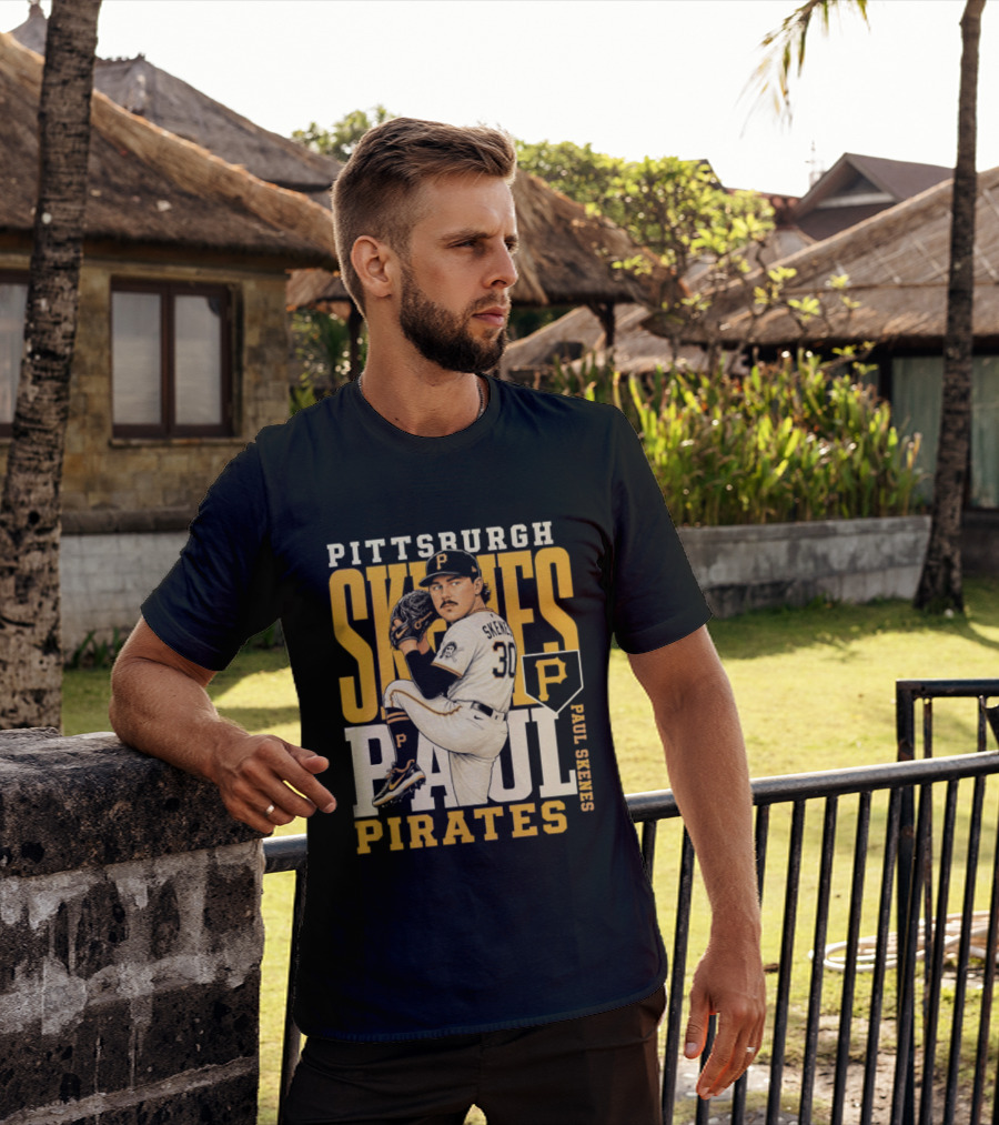 Pittsburgh Pirates Paul Skenes 34 Baseball Player Caricature 2026 Season T-Shirt