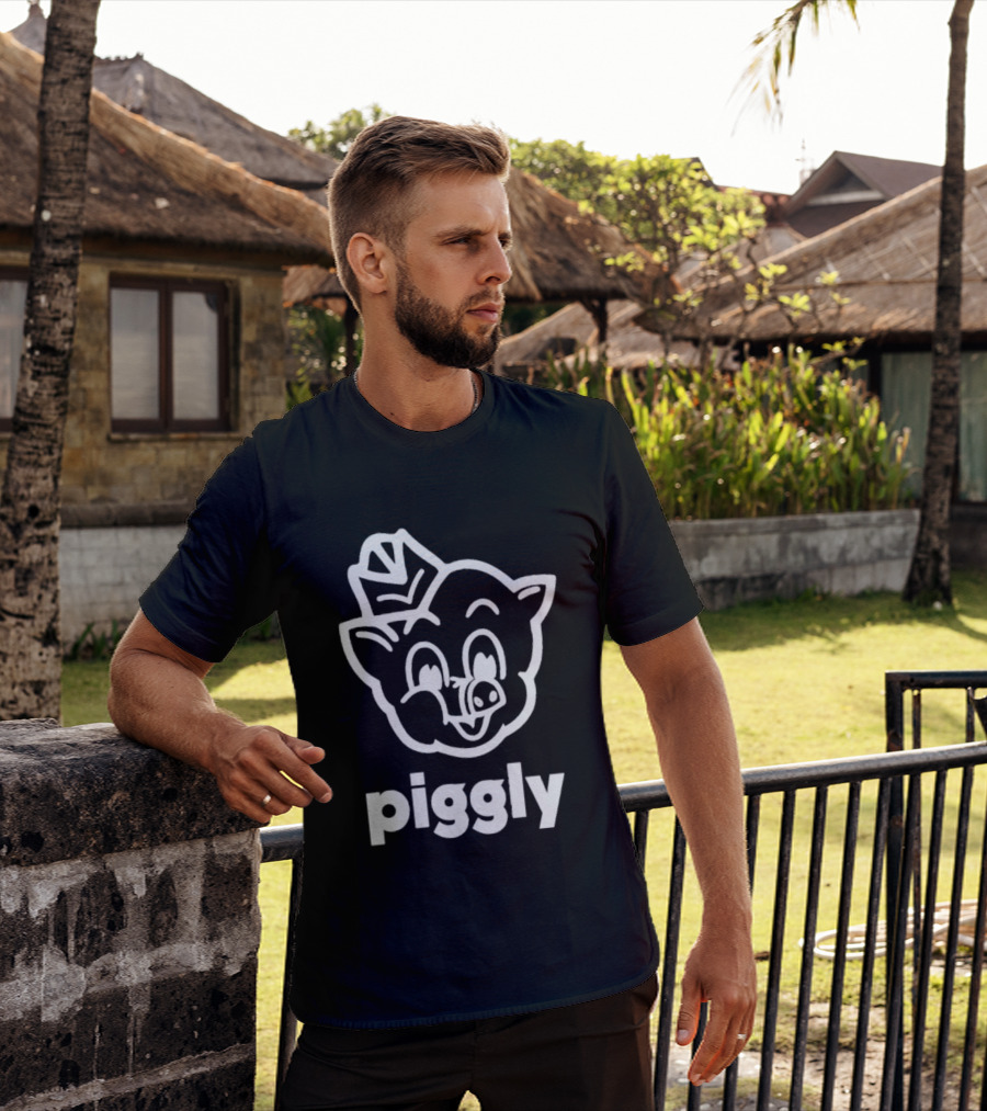 Piggly Wiggly Vintage Cartoon Mascot Retro Grocery T-Shirt
