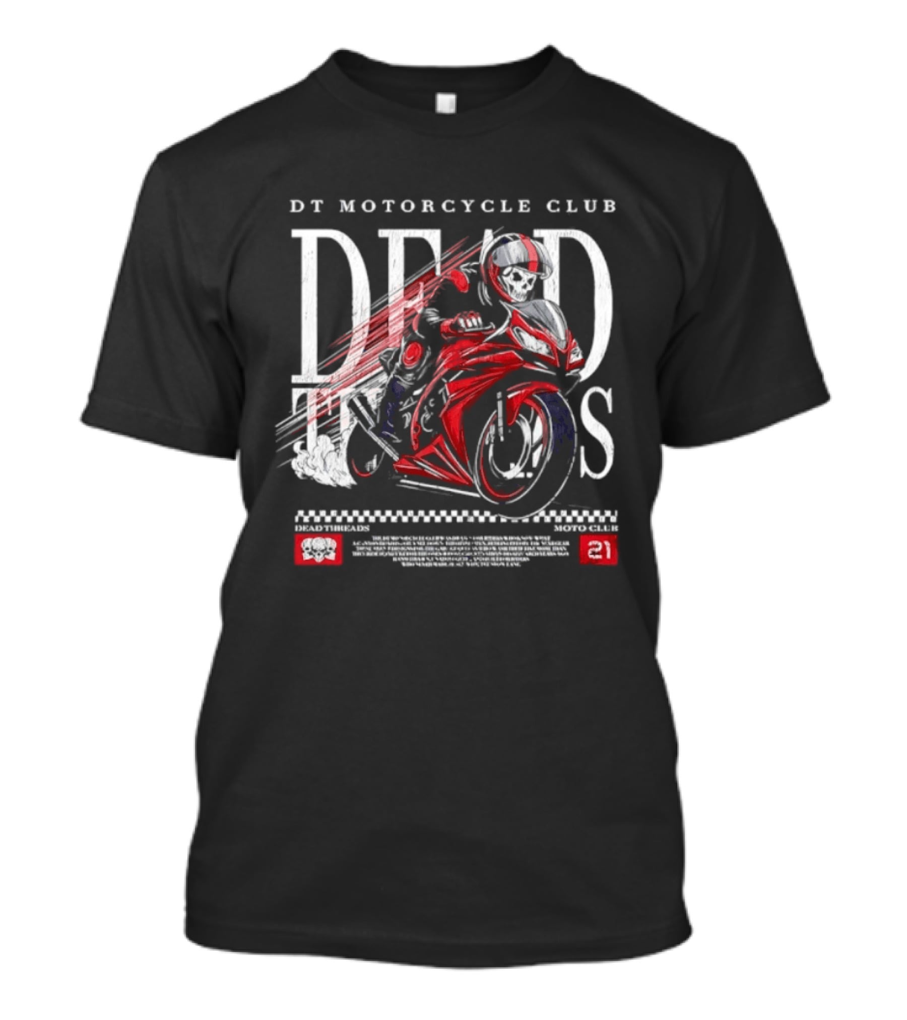 DT Motorcycle Club Dead Threads Moto Club Skeleton Rider 21 T-Shirt