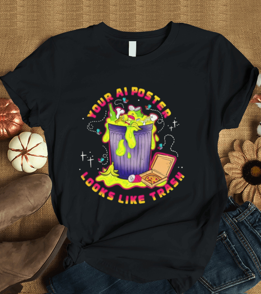 Your AI Looks Like Trash Pizza Trash Can Goo T-Shirt