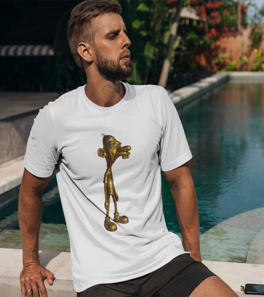 Neegy Meme Cartoon Golden Character Statue T-Shirt