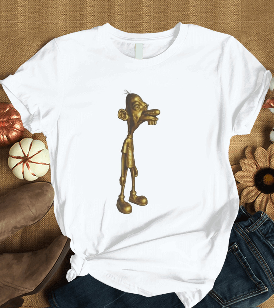Neegy Meme Cartoon Golden Character Statue T-Shirt