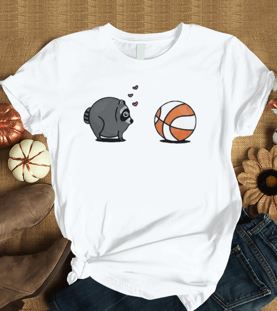 Seattle Storm Raccoon Hearts Basketball Jimothy Loves Hoops T-Shirt