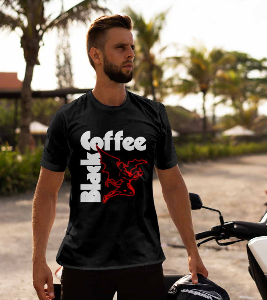 Black Coffee Devil Caffeine Drinking T-Shirt