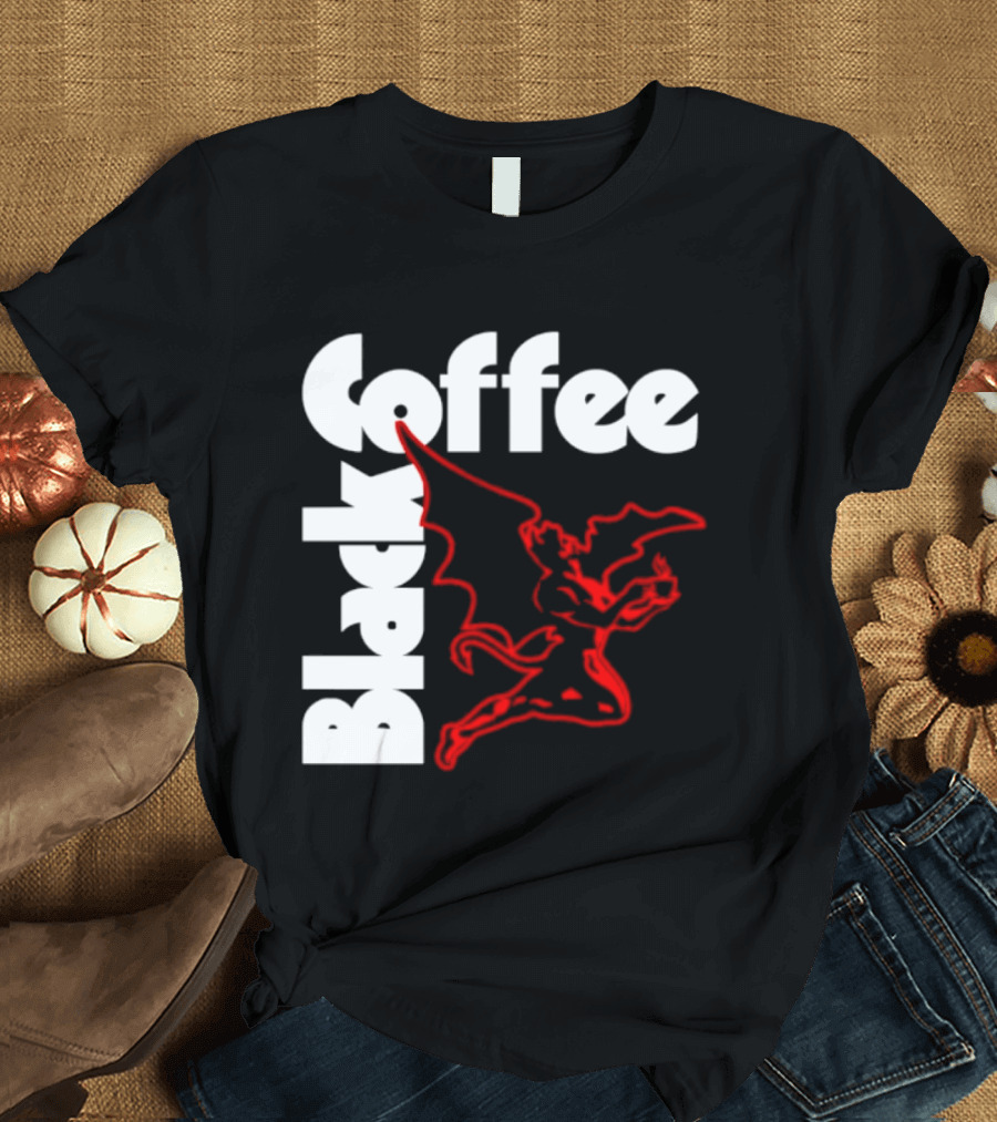 Black Coffee Devil Caffeine Drinking T-Shirt