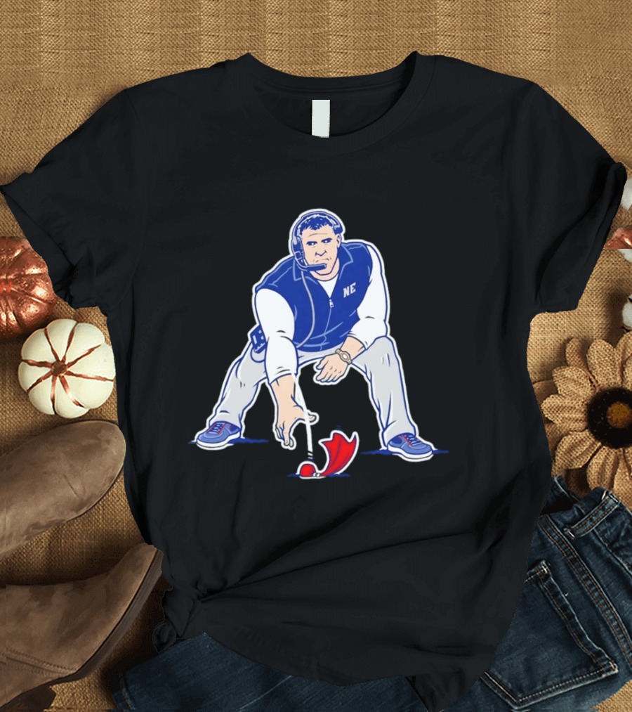 New England Patriots NE Coach Three Point Stance T-Shirt