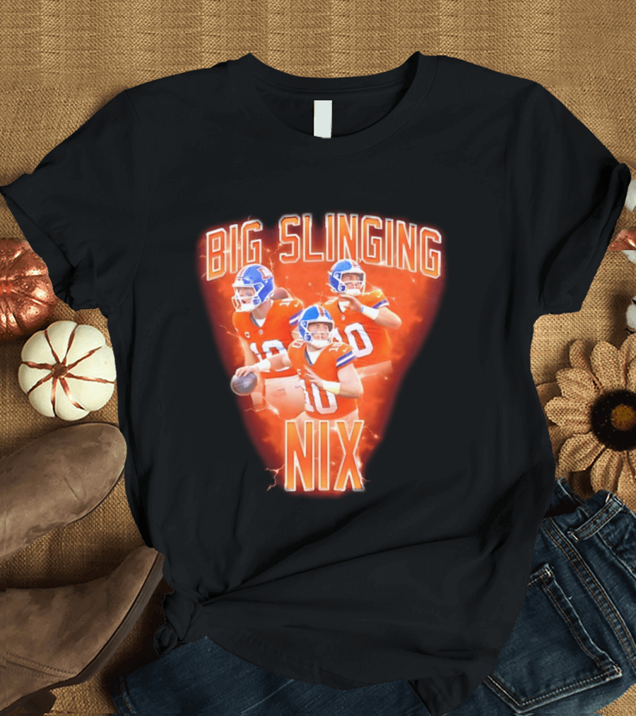 Denver Broncos Big Slinging Bo Nix Collage T-Shirt