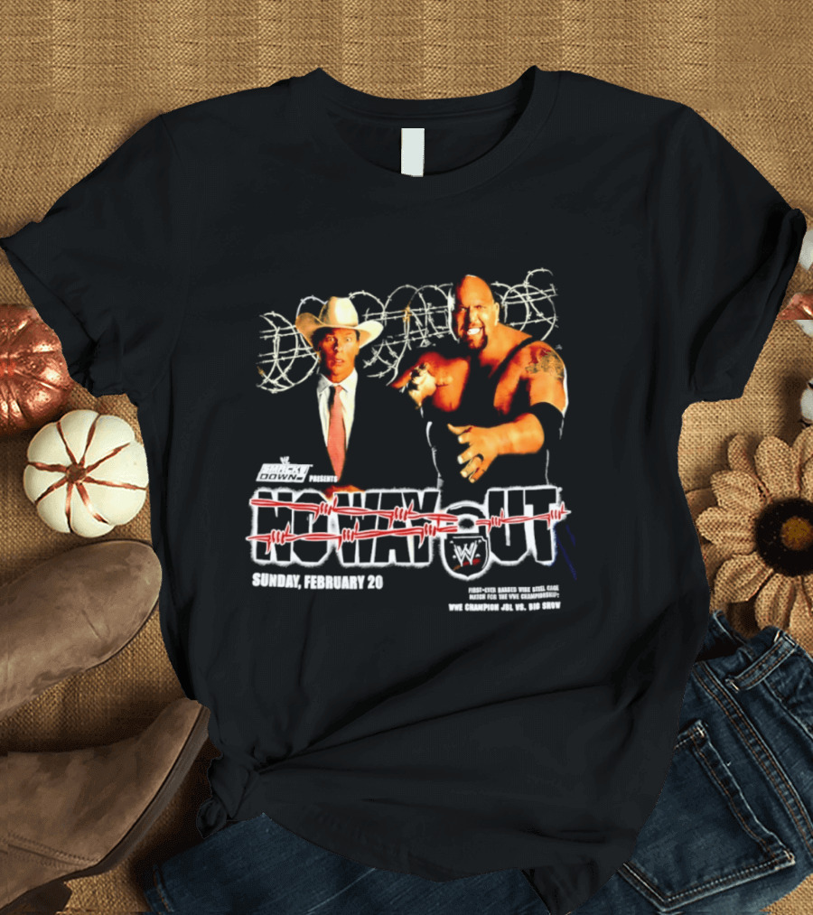 WWE No Way Out 2005 John Bradshaw Layfield Vs Big Show February 20 SmackDown Barbed Wire Match T-Shirt